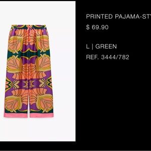 Zara Printed Pajama-Style Pants